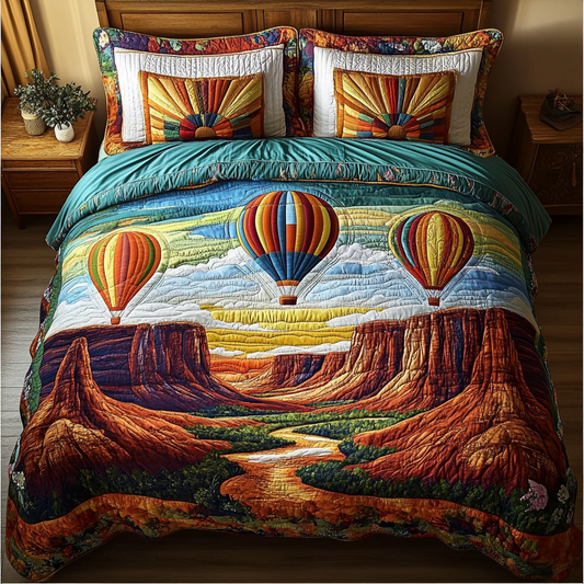 Balloon Adventure 3-Piece Quilted Bedding Set NCU0DK7119