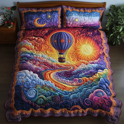 Balloon Odyssey 3-Piece Quilted Bedding Set NCU0DK4529