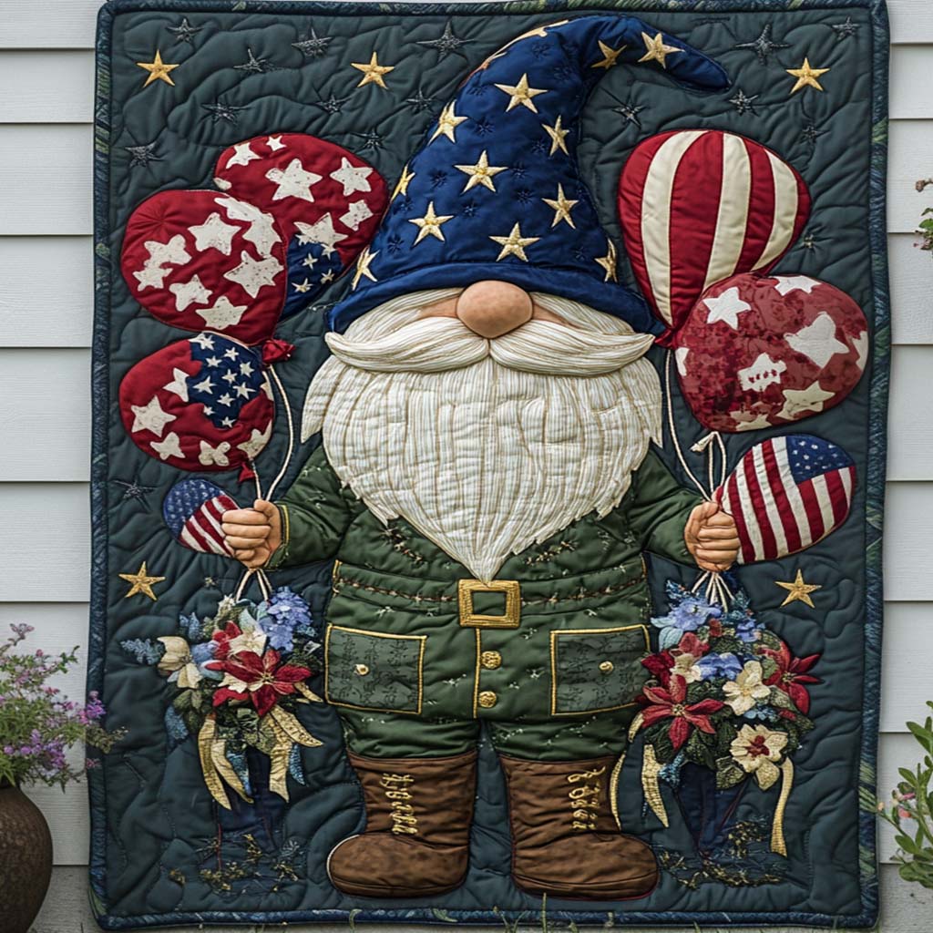 Balloon Parade Gnome Quilted Blanket NCU0NT8214