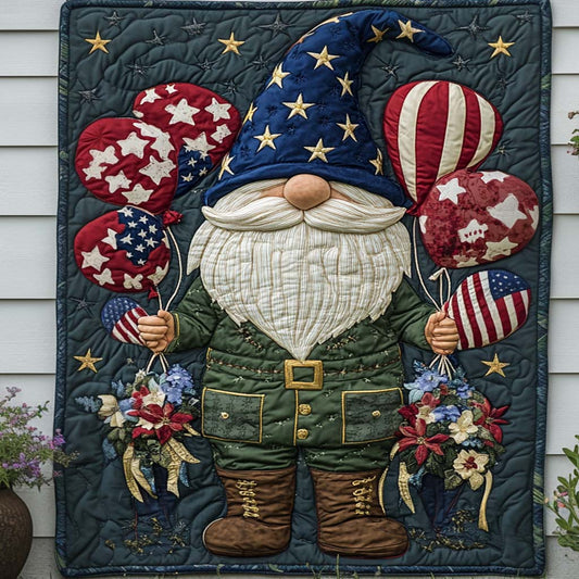 Balloon Parade Gnome Quilted Blanket NCU0NT8214