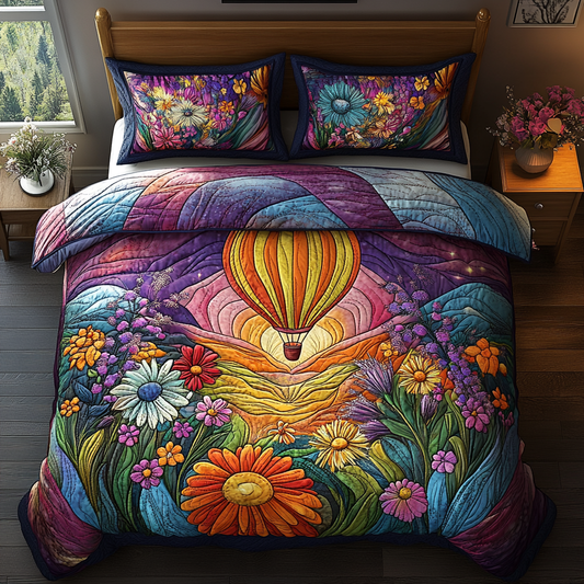 Balloons and Beyond 3-Piece Quilted Bedding Set NCU0DV3414