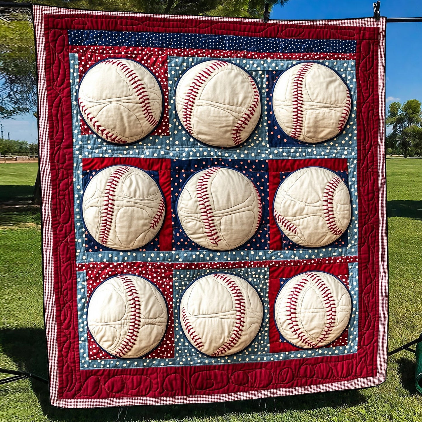 Ballpark Bliss Quilted Blanket NCU0TH1459