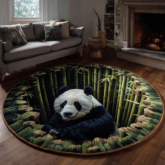 Bamboo Panda Quilted Round Mat NCU0XD1082