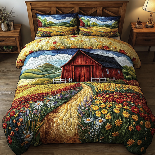 Barn Bloom 3-Piece Quilted Bedding Set NCU0VH3808
