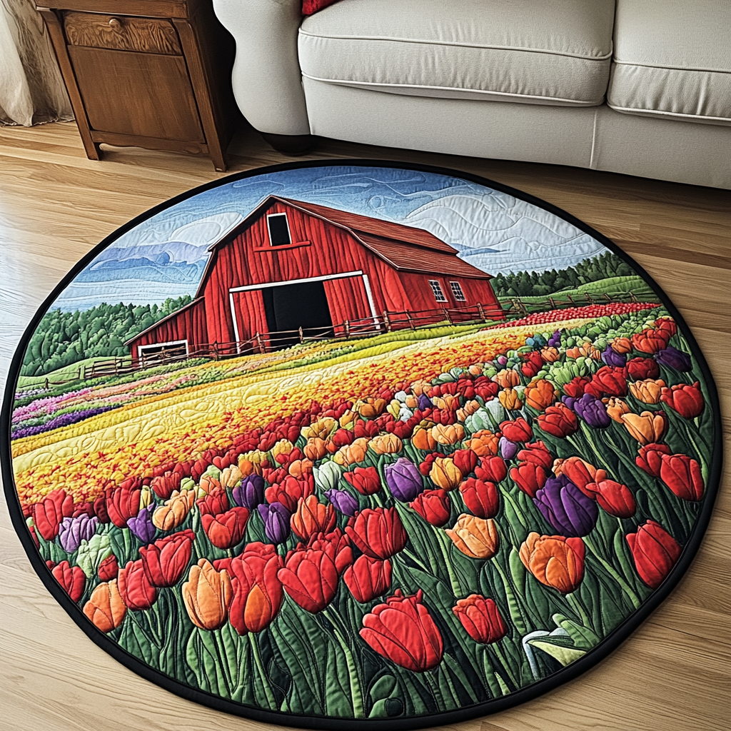 Barn Blossom Quilted Round Mat NCU0VH4913