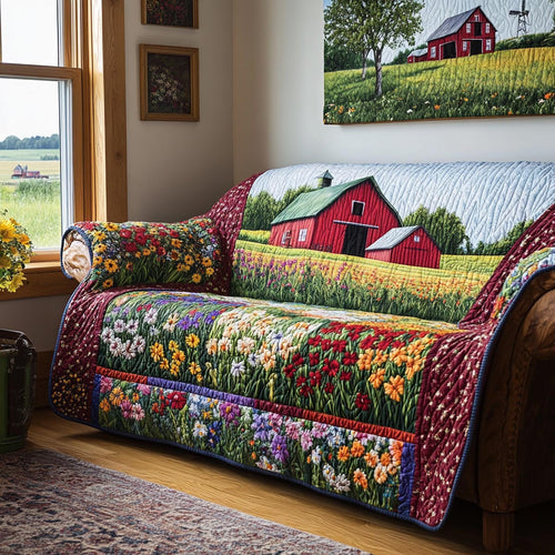 Barn Blossom Quilted Sofa Cover NCU0DV9297