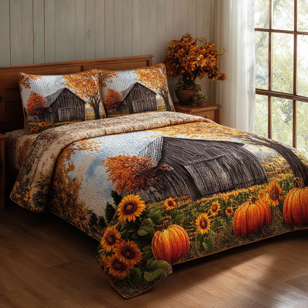 Barn Harvest 3-Piece Quilted Bedding Set NCU0VL3720