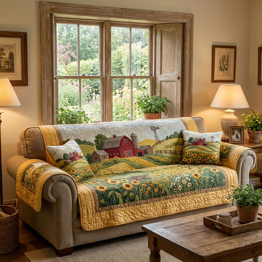 Barn Meadow Quilted Sofa Cover NCU0DV9535