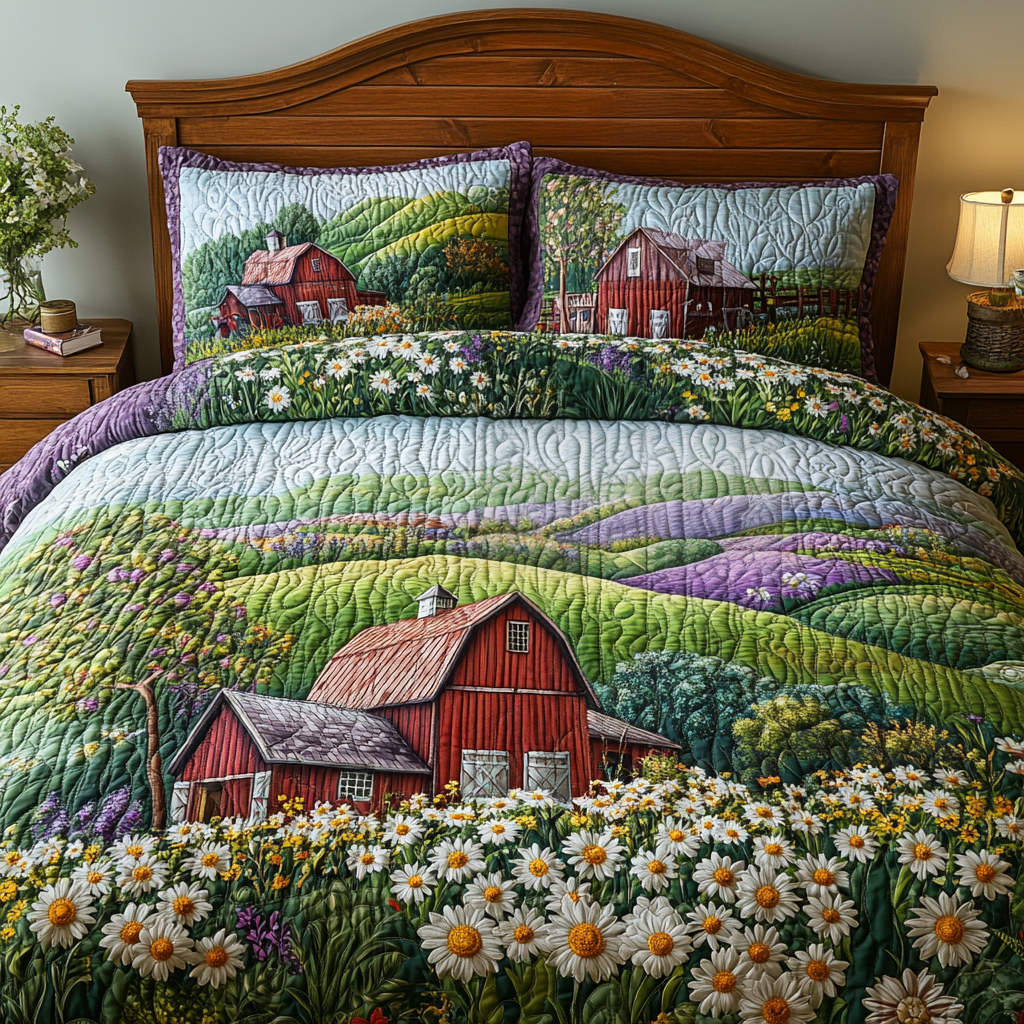 Barn Memories 3-Piece Quilted Bedding Set NCU0DV4683