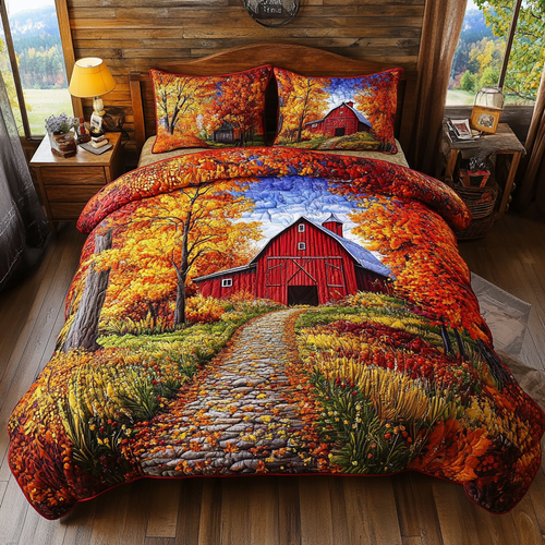 Barn Path 3-Piece Quilted Bedding Set NCU0VL2855