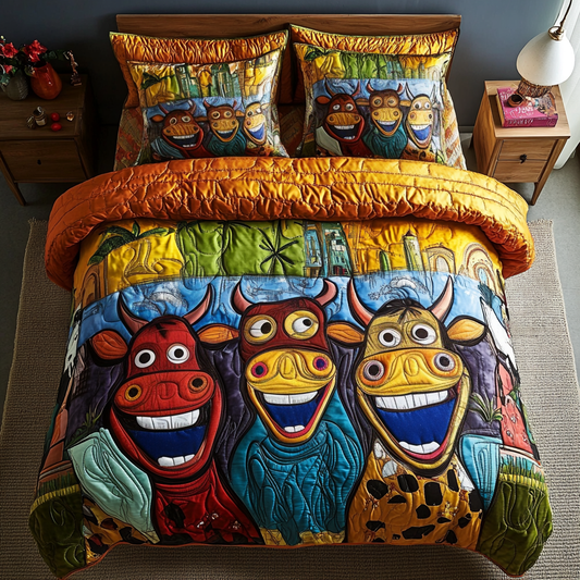 Barn Smiles 3-Piece Quilted Bedding Set NCU0VH5469