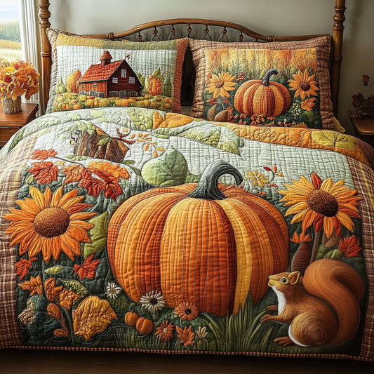 Barnhouse Pumpkin 3-Piece Quilted Bedding Set NCU0PT8263