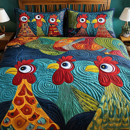 Barnyard Beauty 3-Piece Quilted Bedding Set NCU0DK7263