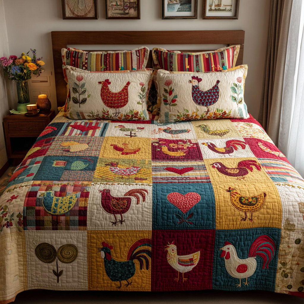Barnyard Blessings 3-Piece Quilted Bedding Set NCU0PT7414