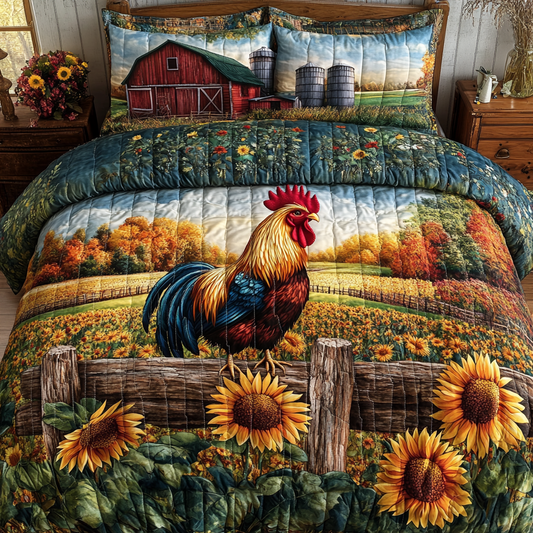 Barnyard Bliss 3-Piece Quilted Bedding Set NCU0DK7159