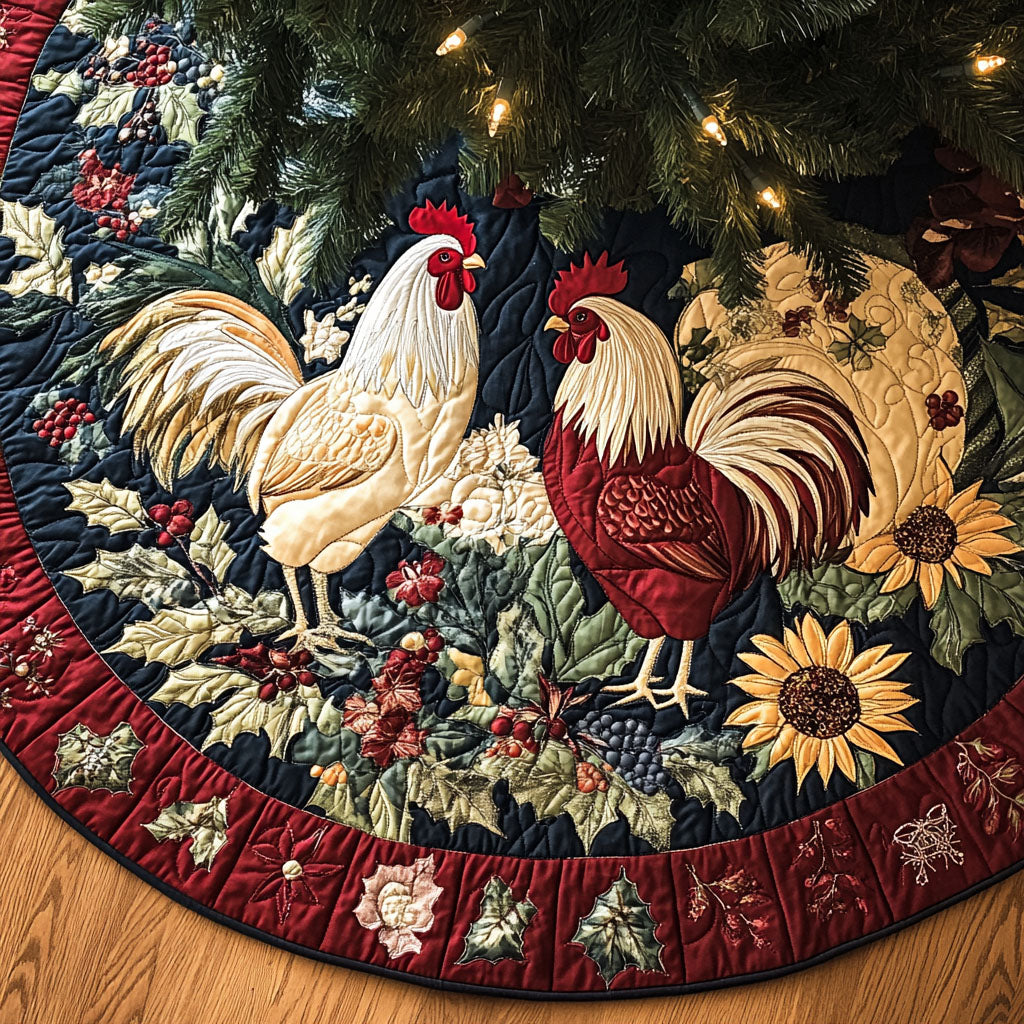 Barnyard Bliss Quilted Christmas Tree Skirt NCU0PT2266