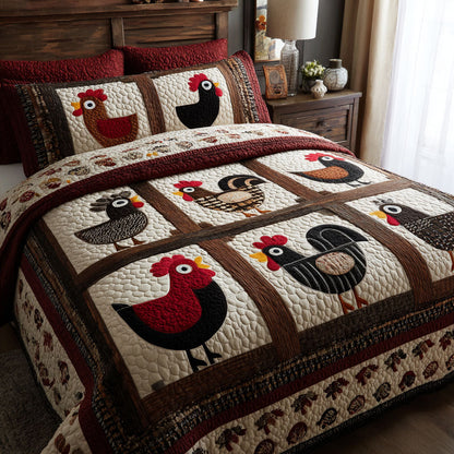 Barnyard Blocks 3-Piece Quilted Bedding Set NCU0DK12035