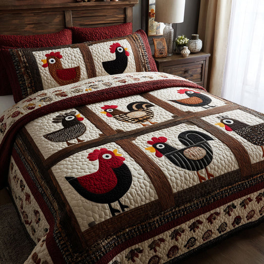 Barnyard Blocks 3-Piece Quilted Bedding Set NCU0DK12035