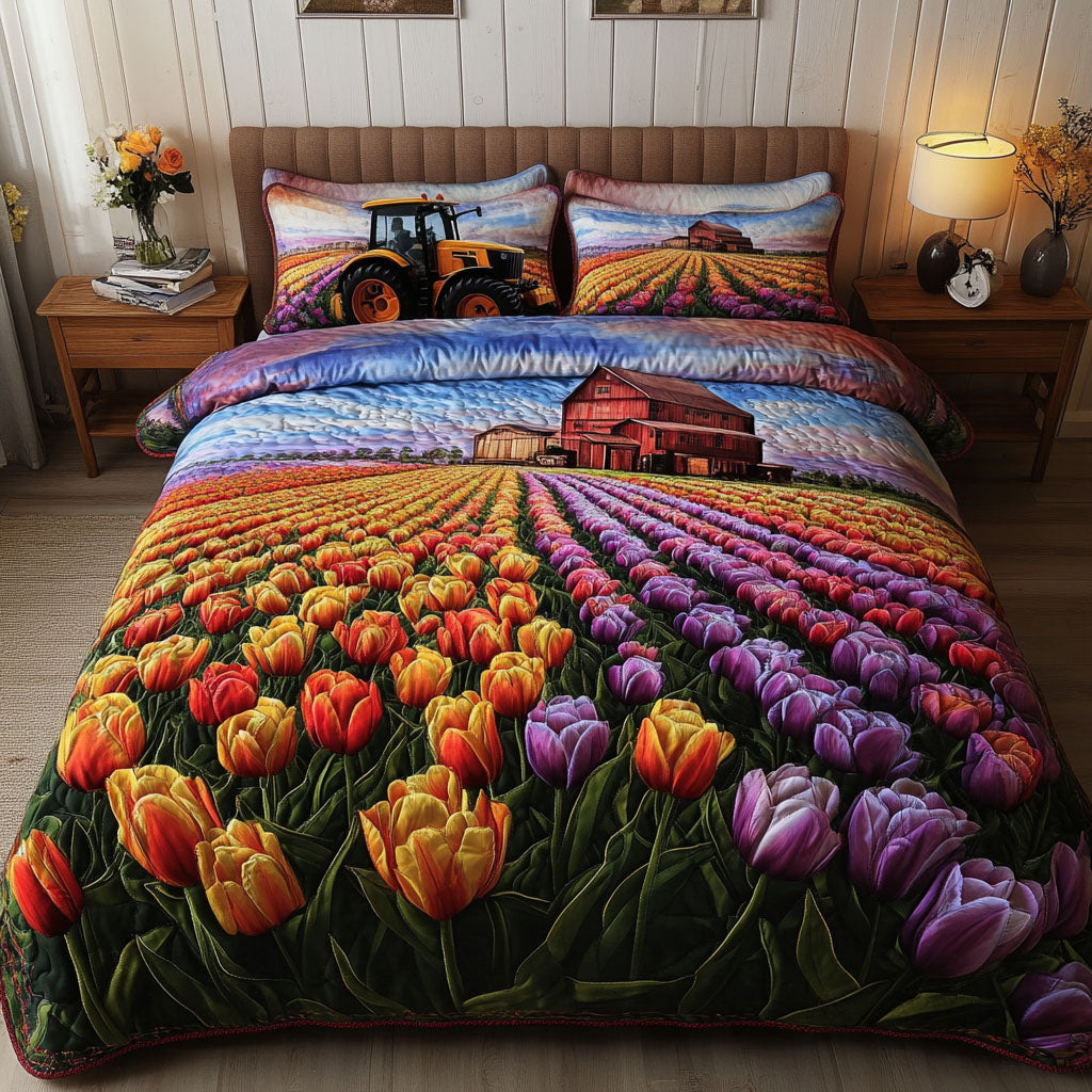 Barnyard Bloomscape 3-Piece Quilted Bedding Set NCU0NT6752