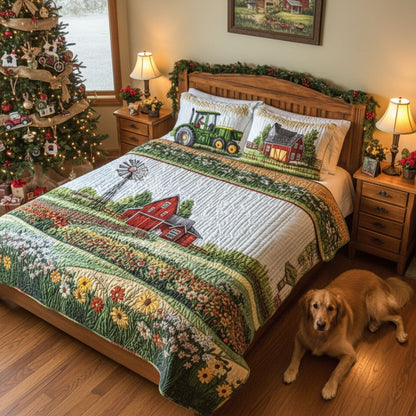 Barnyard Blossom 3-Piece Quilted Bedding Set NCU0PT5649