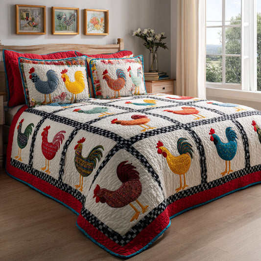 Barnyard Charm 3-Piece Quilted Bedding Set NCU0DK12220