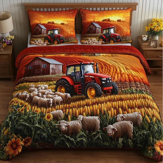 Barnyard Charm 3-Piece Quilted Bedding Set NCU0NT6134