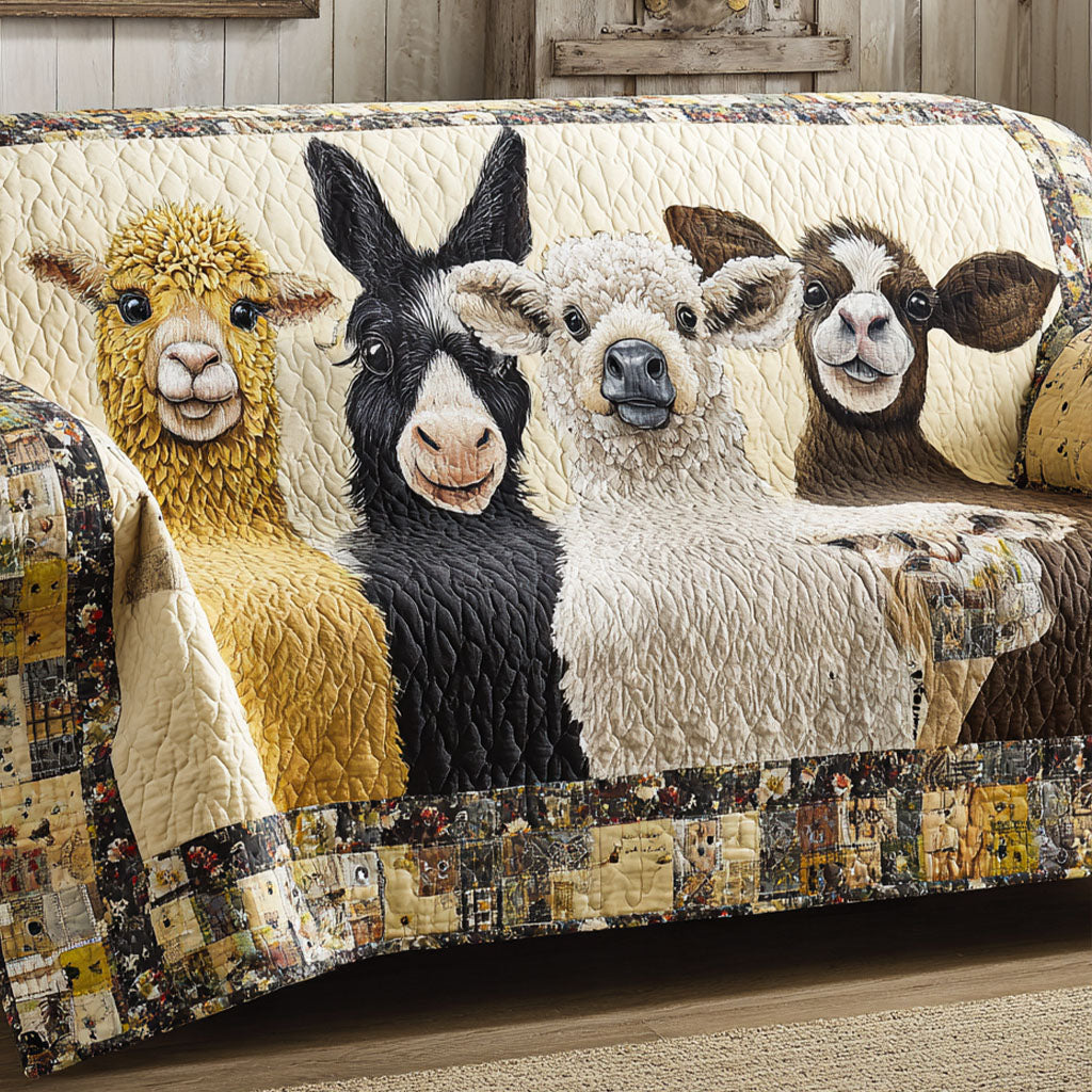 Barnyard Harmony Quilted Sofa Cover NCU0NT11893