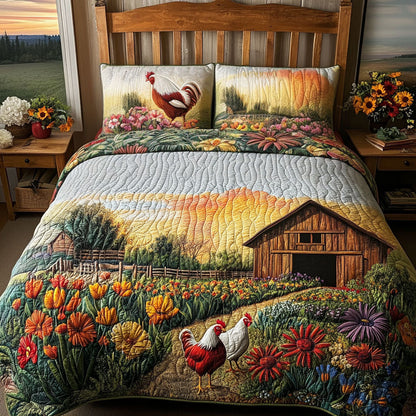 Barnyard Haven 3-Piece Quilted Bedding Set NCU0PT5573