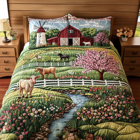 Barnyard Serenity 3-Piece Quilted Bedding Set NCU0PT6563