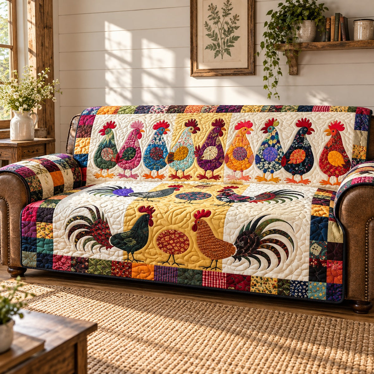 Barnyard Story Quilted Sofa Cover NCU0PT12277