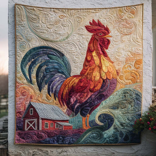 Barnyard Sunrise Rooster Quilted Blanket NCU0NT9148