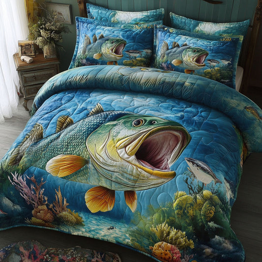 Bass Hunter 3-Piece Quilted Bedding Set NCU0PT6893