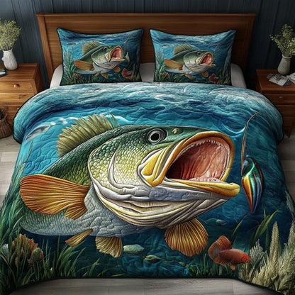 Bass Master 3-Piece Quilted Bedding Set NCU0PT6894