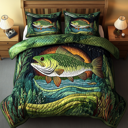 Bass Pride 3-Piece Quilted Bedding Set NCU0DV3817