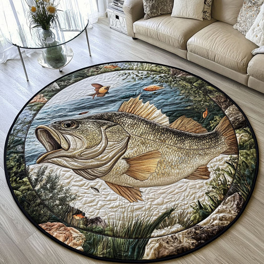 Bass on the Shore Quilted Round Mat NCU0PT6932