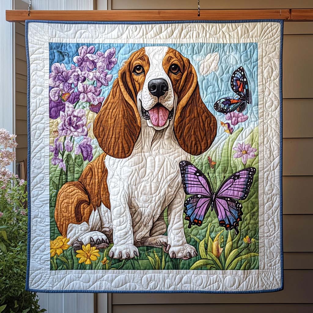 Basset Charm Quilted Blanket NCU0NT542