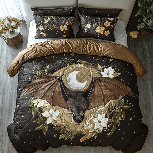 Bat Fantasy 3-Piece Quilted Bedding Set NCU0VH4531