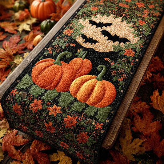 Batty Bout Pumpkins Quilted Table Runner NCU0PT8667