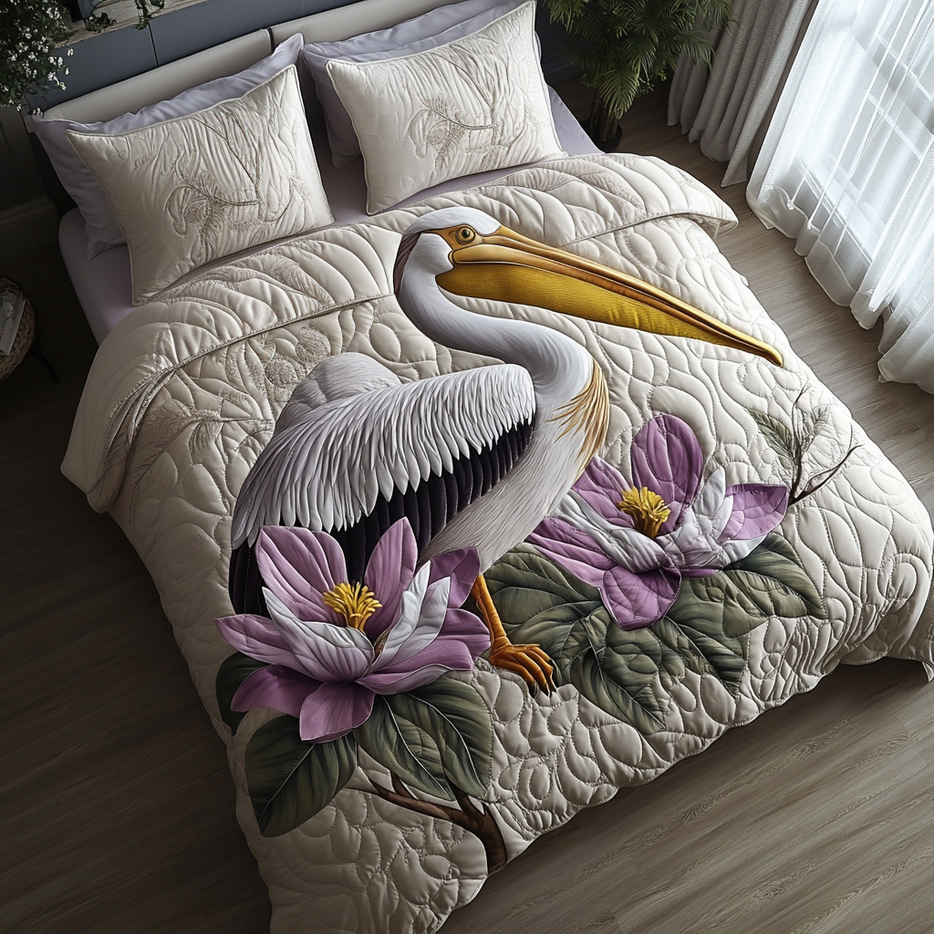 Bayou Blooms 3-Piece Quilted Bedding Set NCU0DV4835