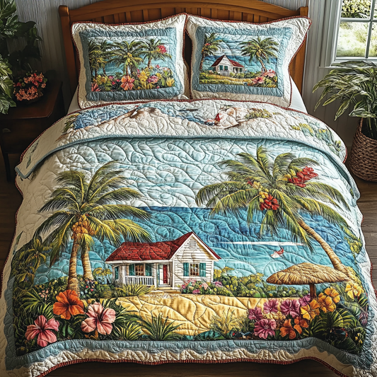 Bayside Bliss 3-Piece Quilted Bedding Set NCU0DV4326