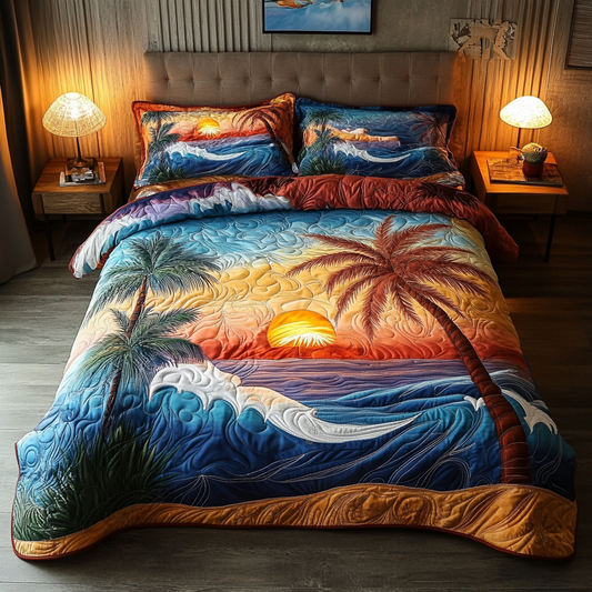 Beach Bliss 3-Piece Quilted Bedding Set NCU0VL2318
