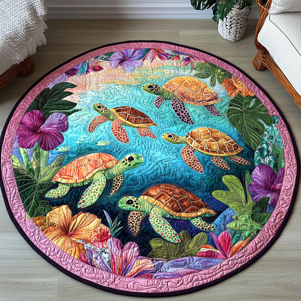 Matte Beach Collection Beach Bliss Quilted Round Mat NCU0TL1451 – Vantique
