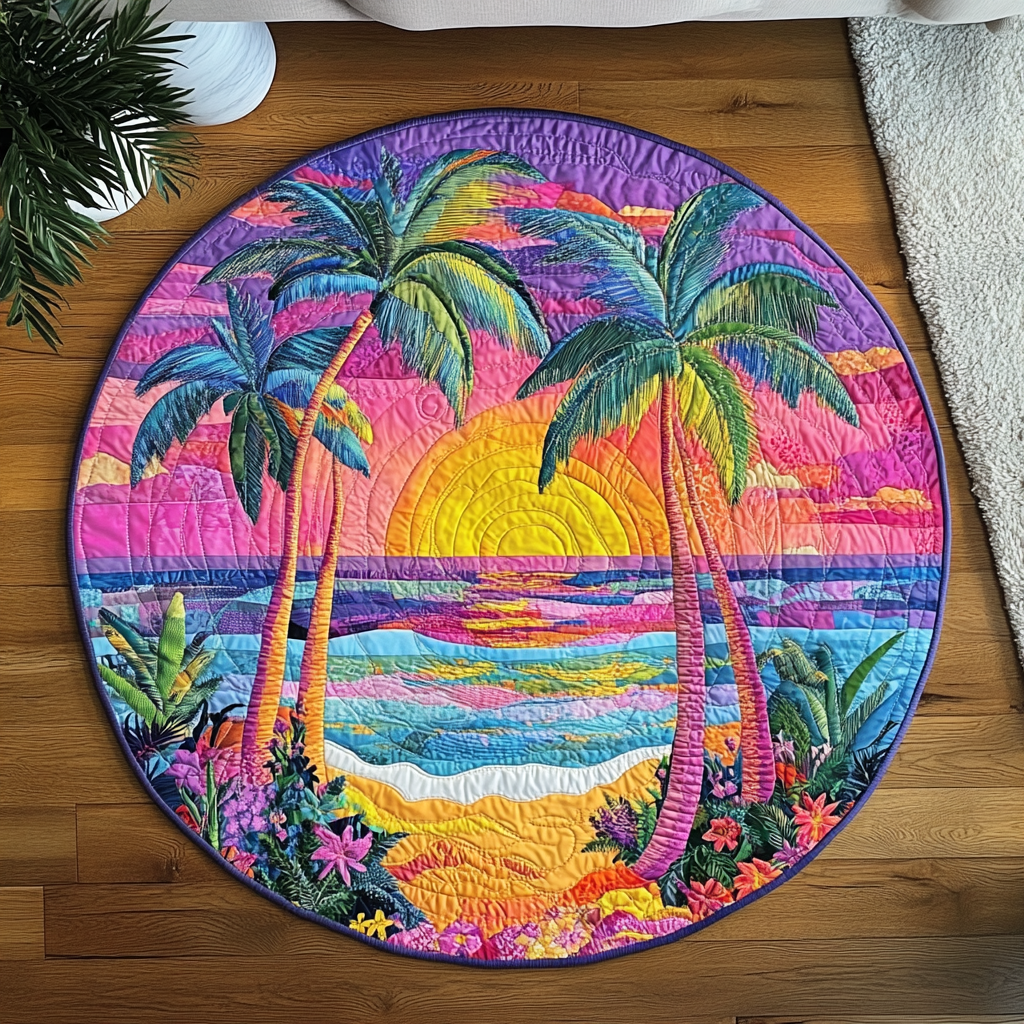 Beach Bliss Quilted Round Mat NCU0VH5367