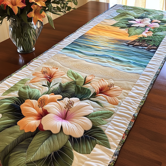 Beach Bloom Quilted Table Runner NCU0VL1858