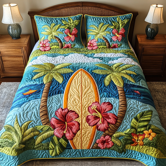 Beach Bound 3-Piece Quilted Bedding Set NCU0VL2342