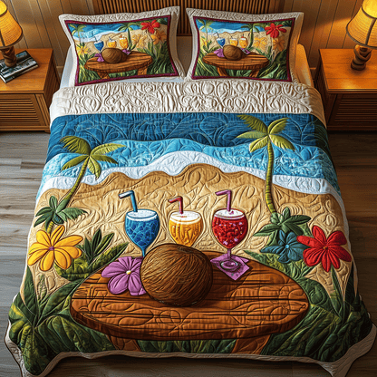Beach Cocktail Bliss Quilted Bedding Set NCU0TH2654