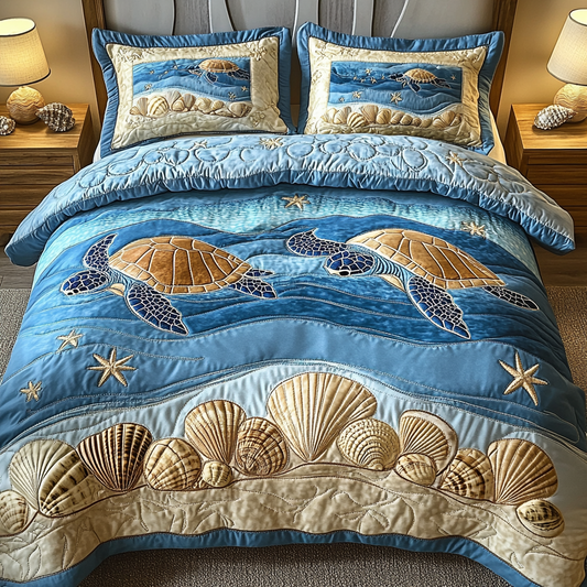 Beach Dream 3-Piece Quilted Bedding Set NCU0VL2356