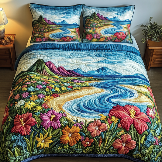 Beach Dreams 3-Piece Quilted Bedding Set NCU0VL1869