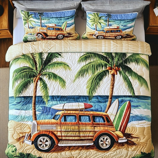 Beach Drive Vibes 3-Piece Quilted Bedding Set NCU0NT6933