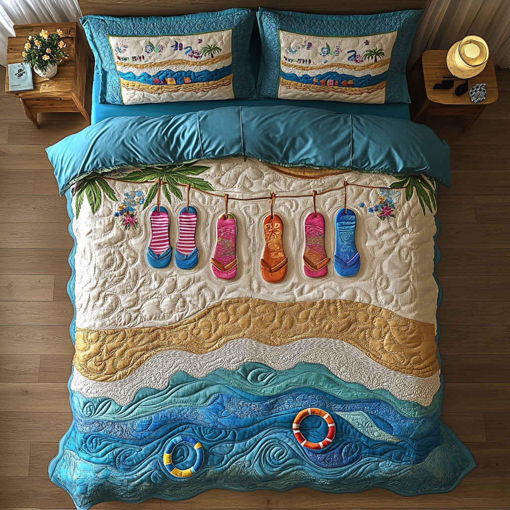 Beach Getaway 3-Piece Quilted Bedding Set NCU0NT5275